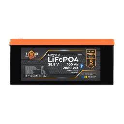 Аккумулятор LP LiFePO4 28,8V (9S) - 100 Ah (2880Wh) (BMS 100A/50А) пластик Smart BT