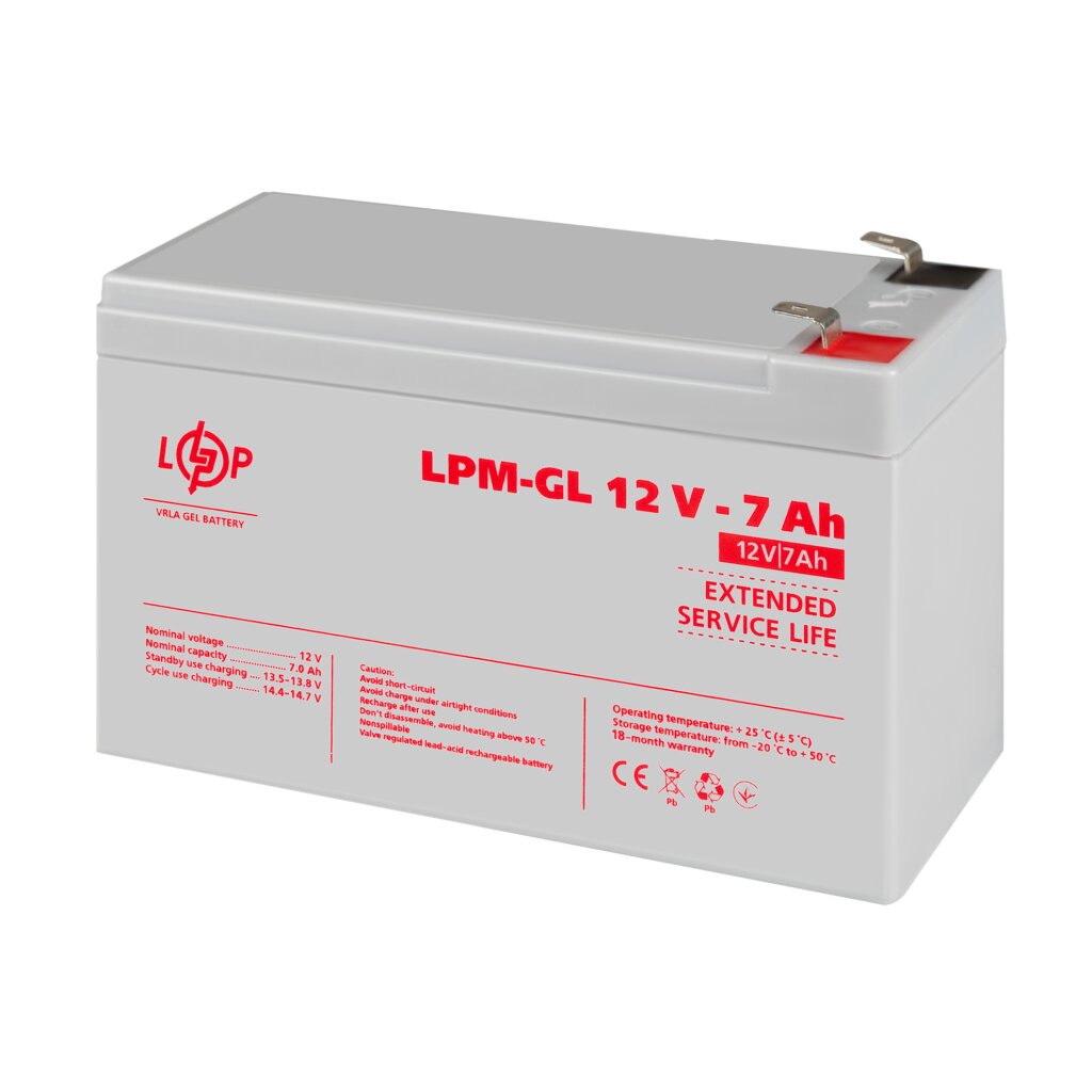 Аккумулятор гелевый LPM-GL 12V - 7 Ah - Изображение 3