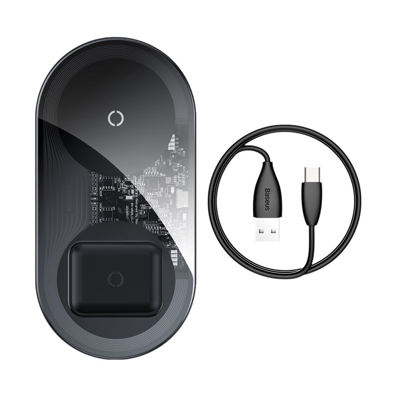 Беспроводное зарядное устройство Baseus Simple 18W 2 in 1 Crystal (WXJK-A01) - Изображение 6