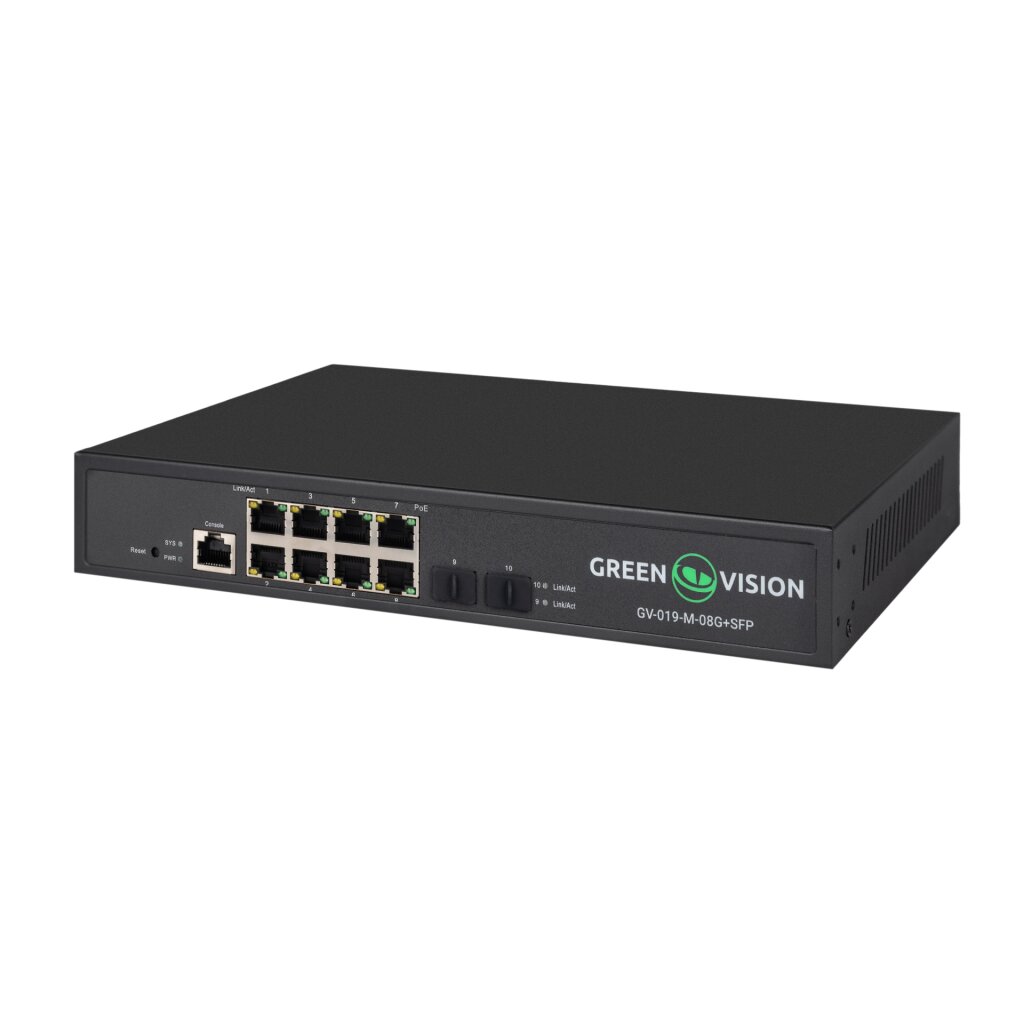 Комутатор мережевий POE GV-019-M-08G+SFP - Изображение 1