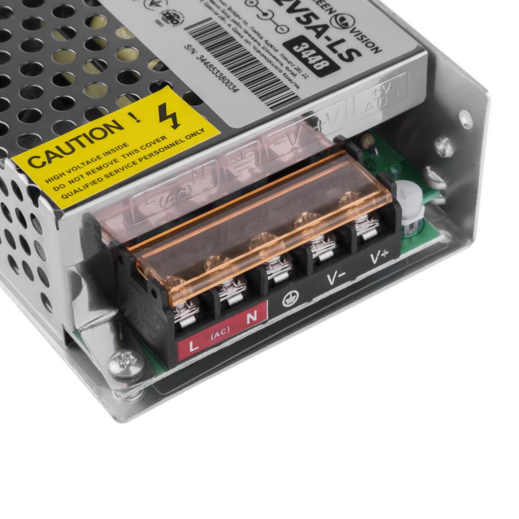 Импульсный блок питания GV-SPS-C 12V5A-LS (60W) - Изображение 3