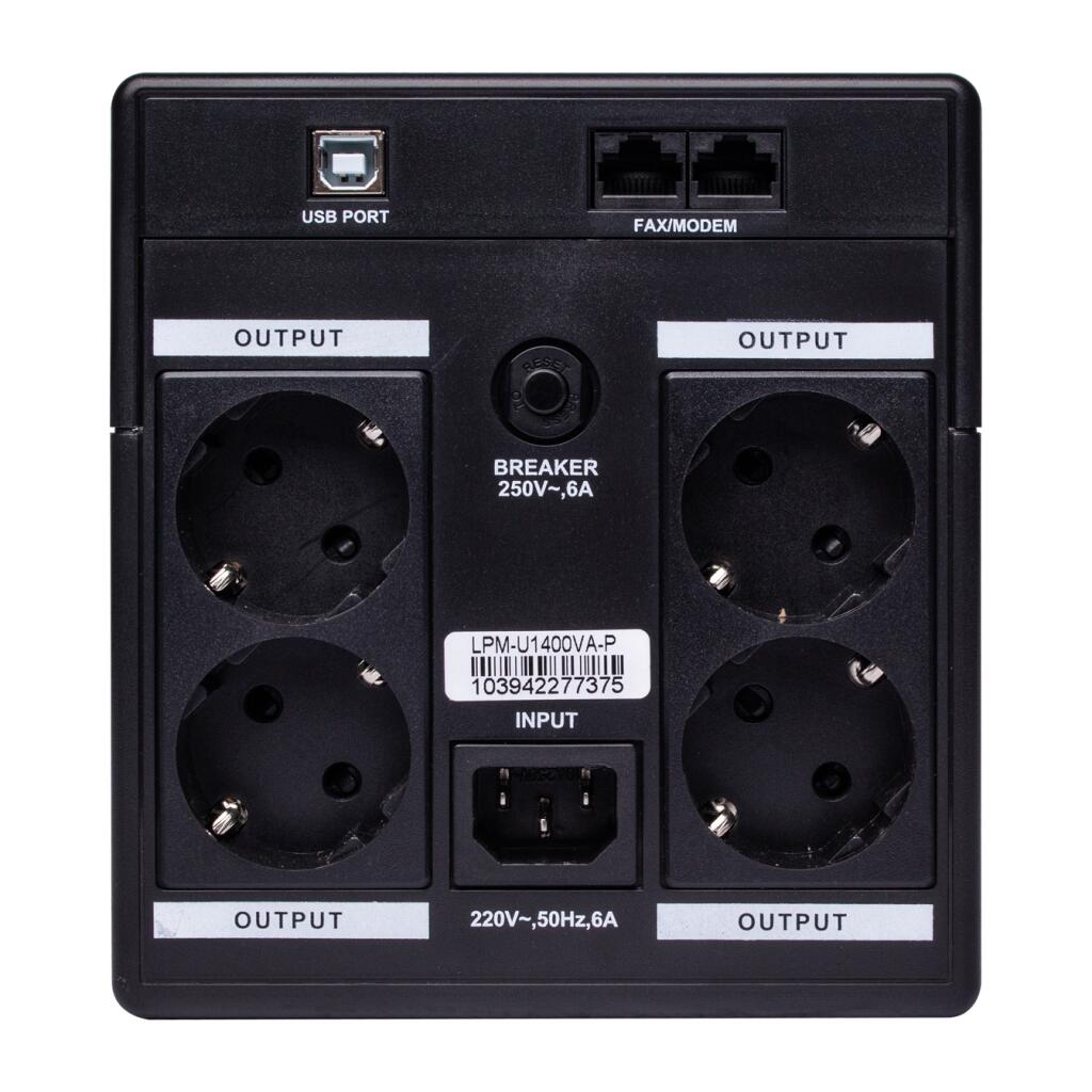 Джерело безперебійного живлення (ДБЖ) LPM U1400VA-P (840Вт) - Зображення 4