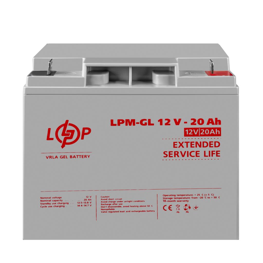 Акумулятор гелевий LPM-GL 12V - 20 Ah - Зображення 2