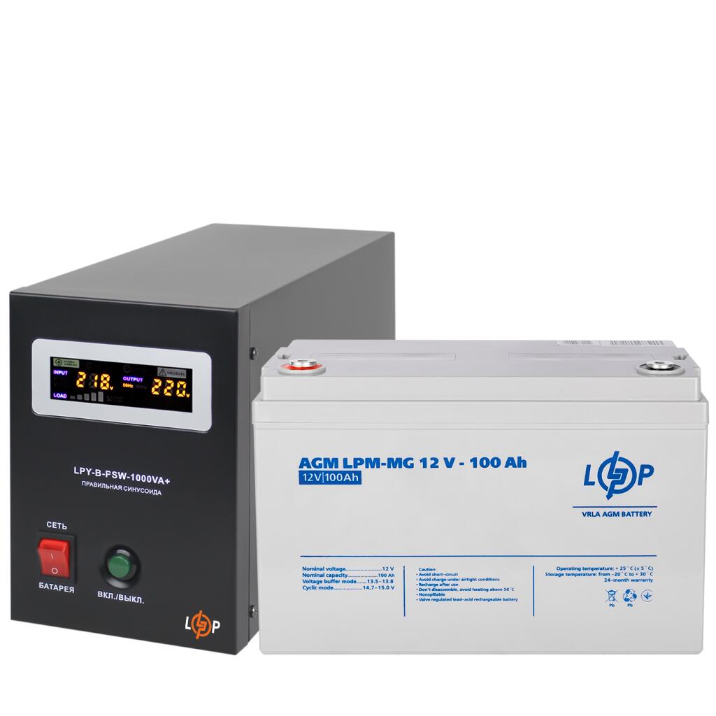Комплект резервного питания LogicPower ИБП + мультигелевая батарея (UPS B1000 + АКБ MG 1200Wh) - Изображение 3