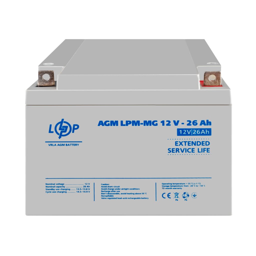 Акумулятор мультигелевий LPM-MG 12V - 26 Ah - Изображение 2