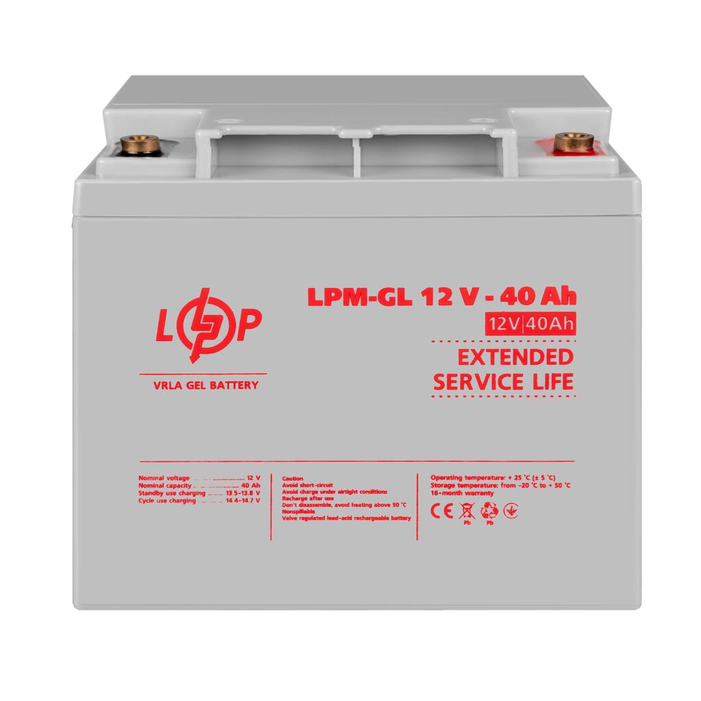 Акумулятор гелевий LPM-GL 12V - 40 Ah - Зображення 2