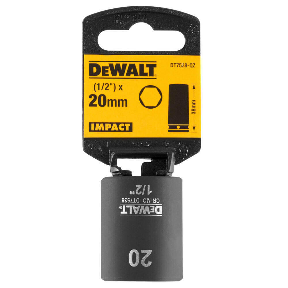 Головка торцевая ударная короткая IMPACT DeWALT DT7538 - Изображение 2