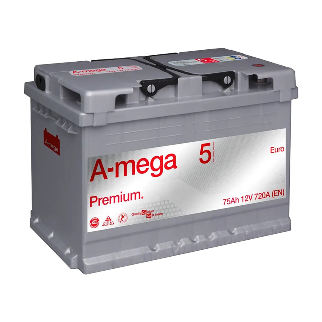 Акумулятор авто Мегатекс A-mega Premium (M5) 6СТ-75-А3 (прав) euro ТХП 720 - Изображение 1