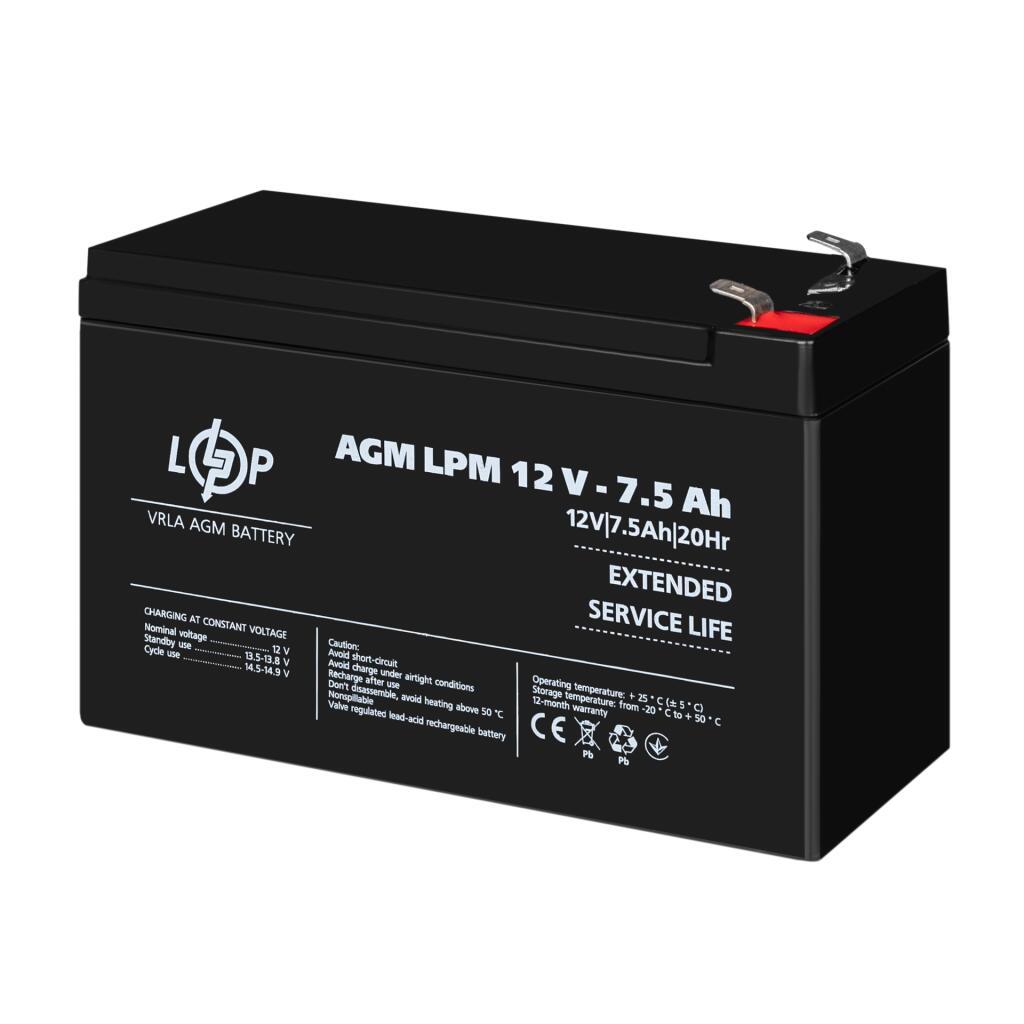 Распродажа (3864) Аккумулятор AGM LPM 12V - 7,5 Ah 09/2023 - Изображение 3