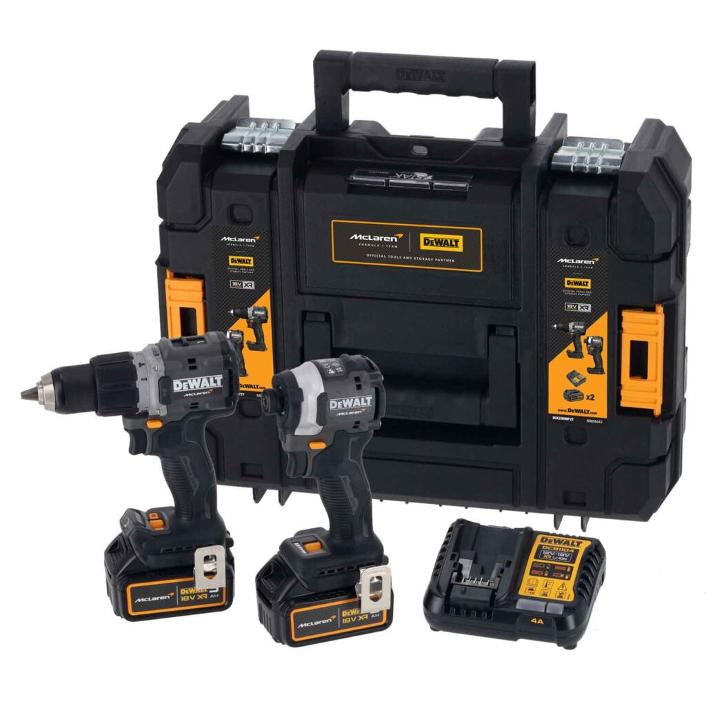 Набор из двух инструментов аккумуляторных бесщеточных McLaren F1 TEAM LIMITED EDITION DeWALT DCK200MP2T - Изображение 1