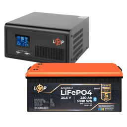 Комплект резервного живлення LogicPower ДБЖ 1600W + літієва (LiFePO4) батарея 5888Wh