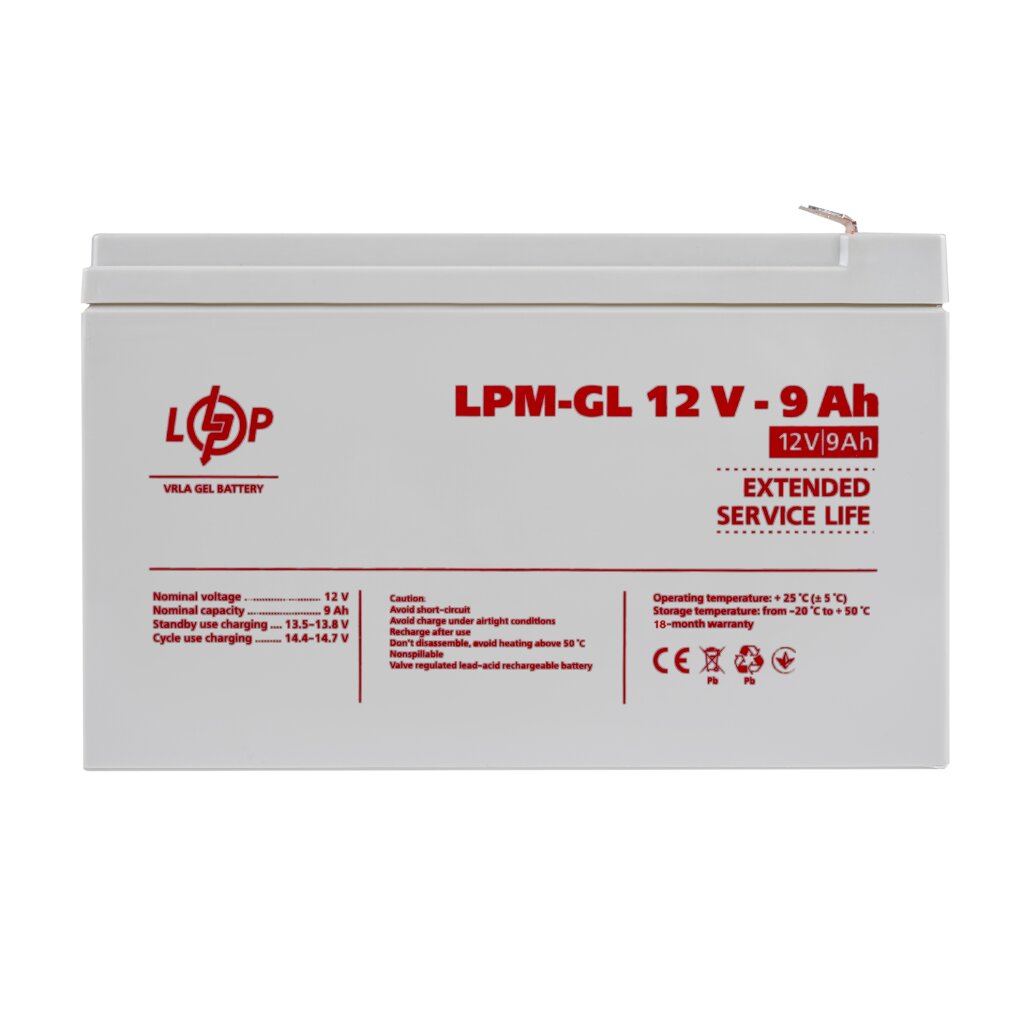 Акумулятор гелевий LPM-GL 12V - 9 Ah - Изображение 1