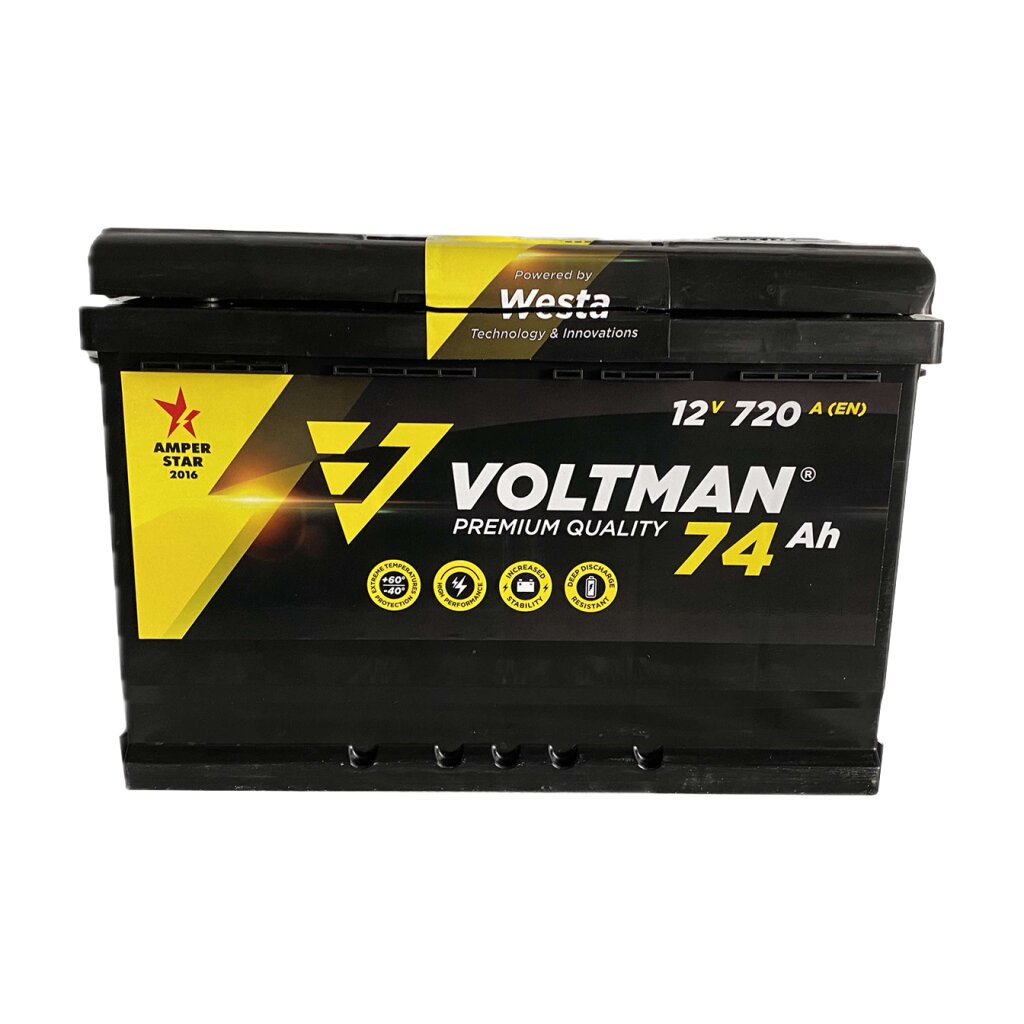 Аккумулятор Westa PREMIUM VOLTMAN 6СТ-74 А + слева - Изображение 1