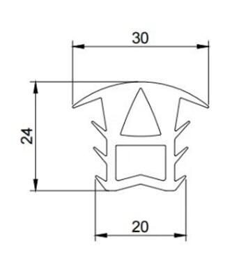 Ущільнювач для сонячних панелей (30*24*20 мм), EPDM - Зображення 2
