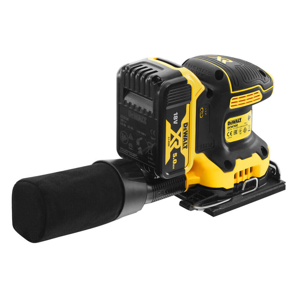 Шлифмашина вибрационная аккумуляторная DeWALT DCW200P2 DCW200P2 - Изображение 3