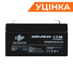 Аккумулятор AGM LPM 6V - 1.3 Ah Уценка 10.2024