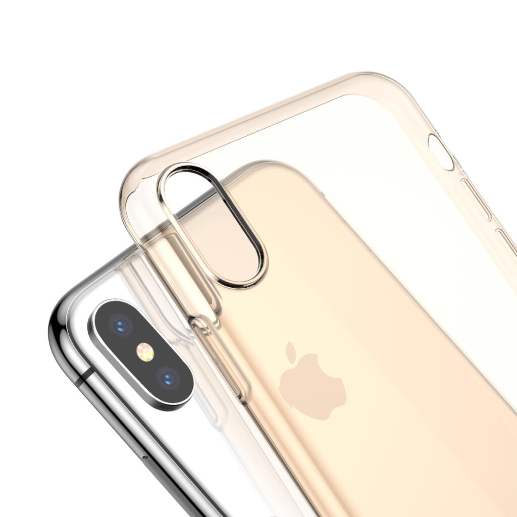 Чехол Baseus для iPhone Xs Max Simplicity Прозрачный Золотой (ARAPIPH65-A0V) - Зображення 4