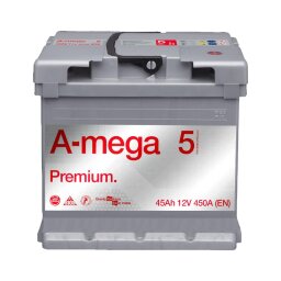 Аккумулятор авто Мегатекс A-mega Premium (M5) 6СТ-45-А3 (лев) ТХП 450