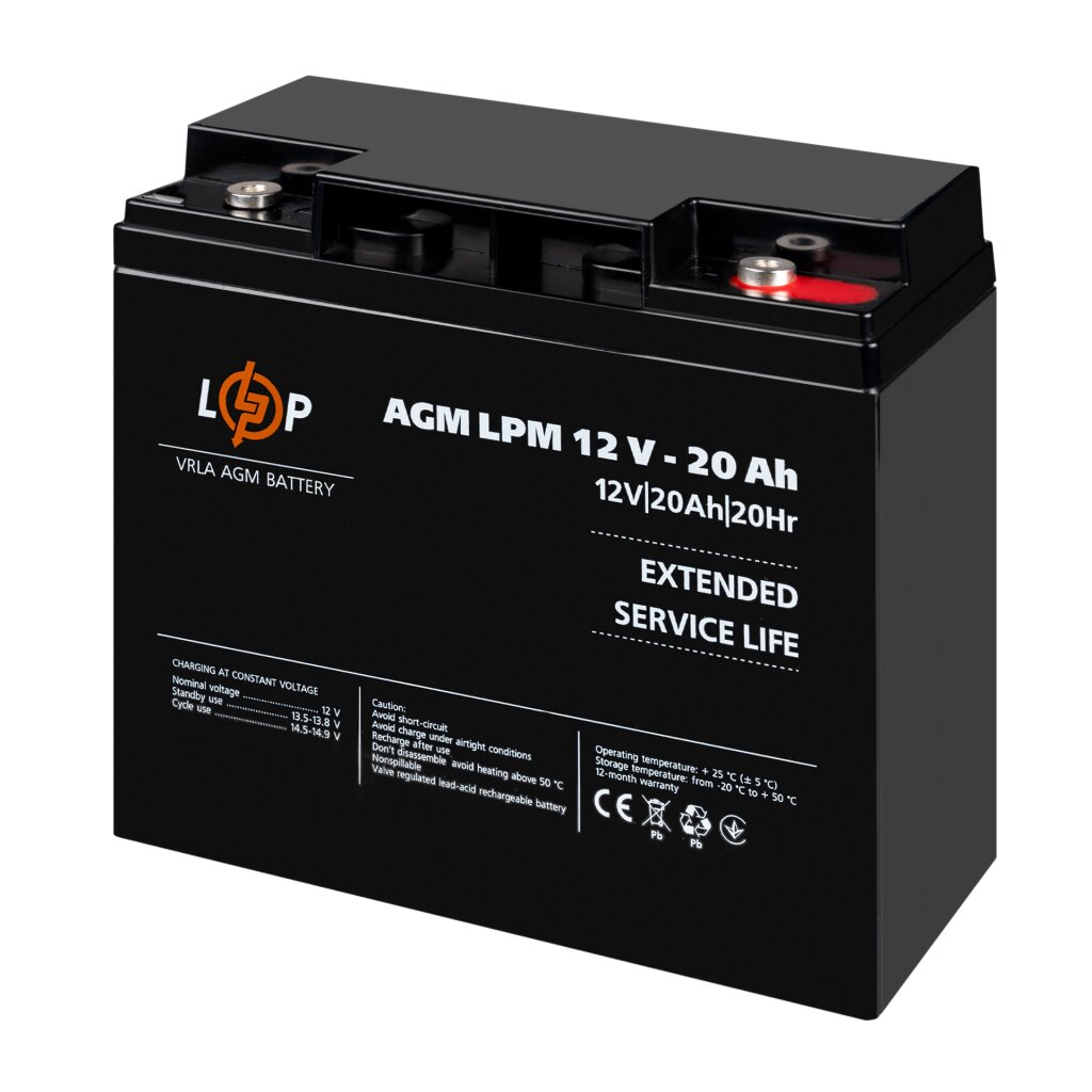 Аккумулятор AGM LPM 12V - 20 Ah под болт М5 - Изображение 4