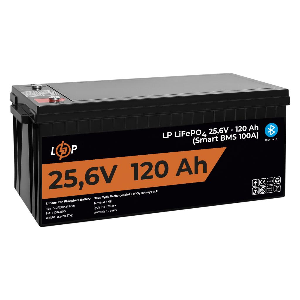 Аккумулятор LP LiFePO4 25,6V - 120 Ah (3072Wh) (Smart BMS 100А) с BT пластик для ИБП - Изображение 4