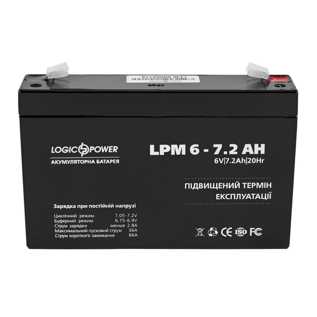 Аккумулятор AGM LP 6V - 7.2 Ah Silver - Изображение 1