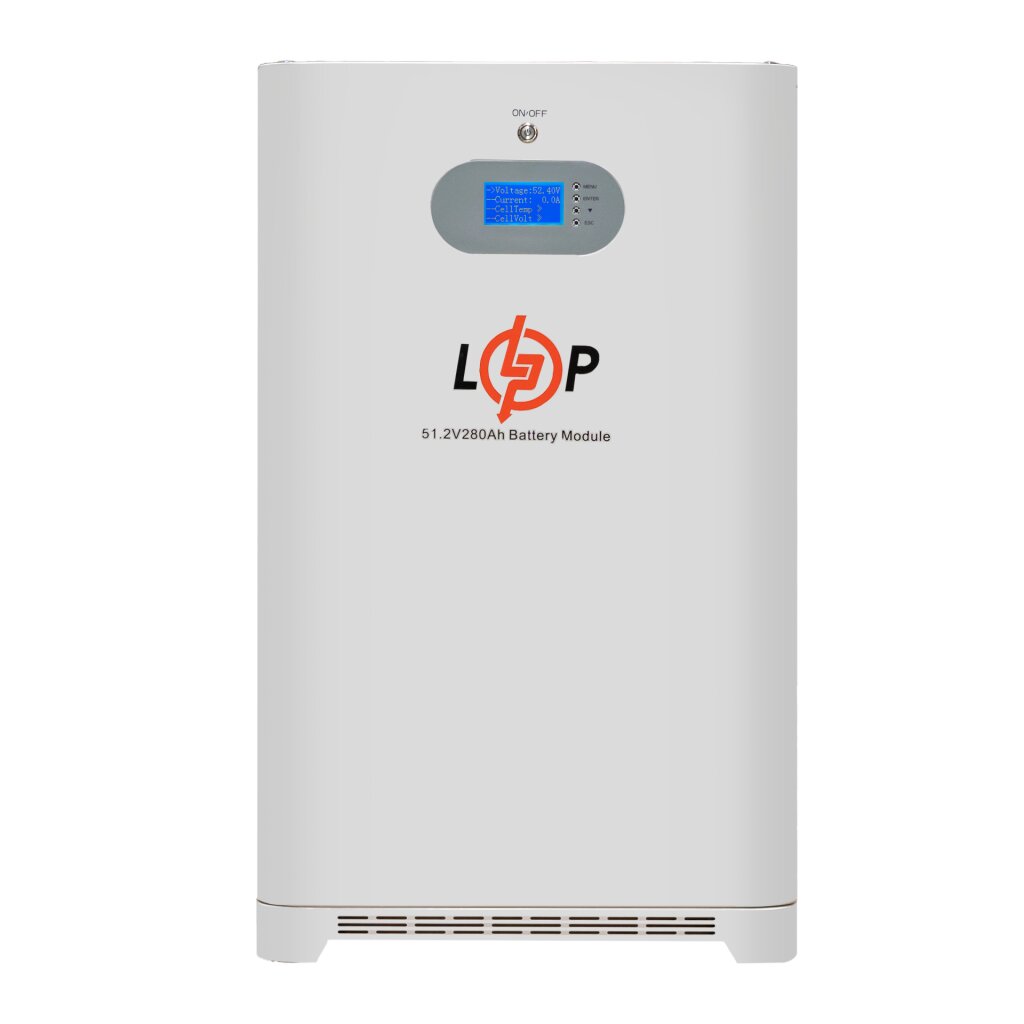 Акумулятор LP LiFePO4 51,2V - 280 Ah (14336 Wh) (Smart BMS 200A) с LCD AB RS485/CAN - Изображение 1