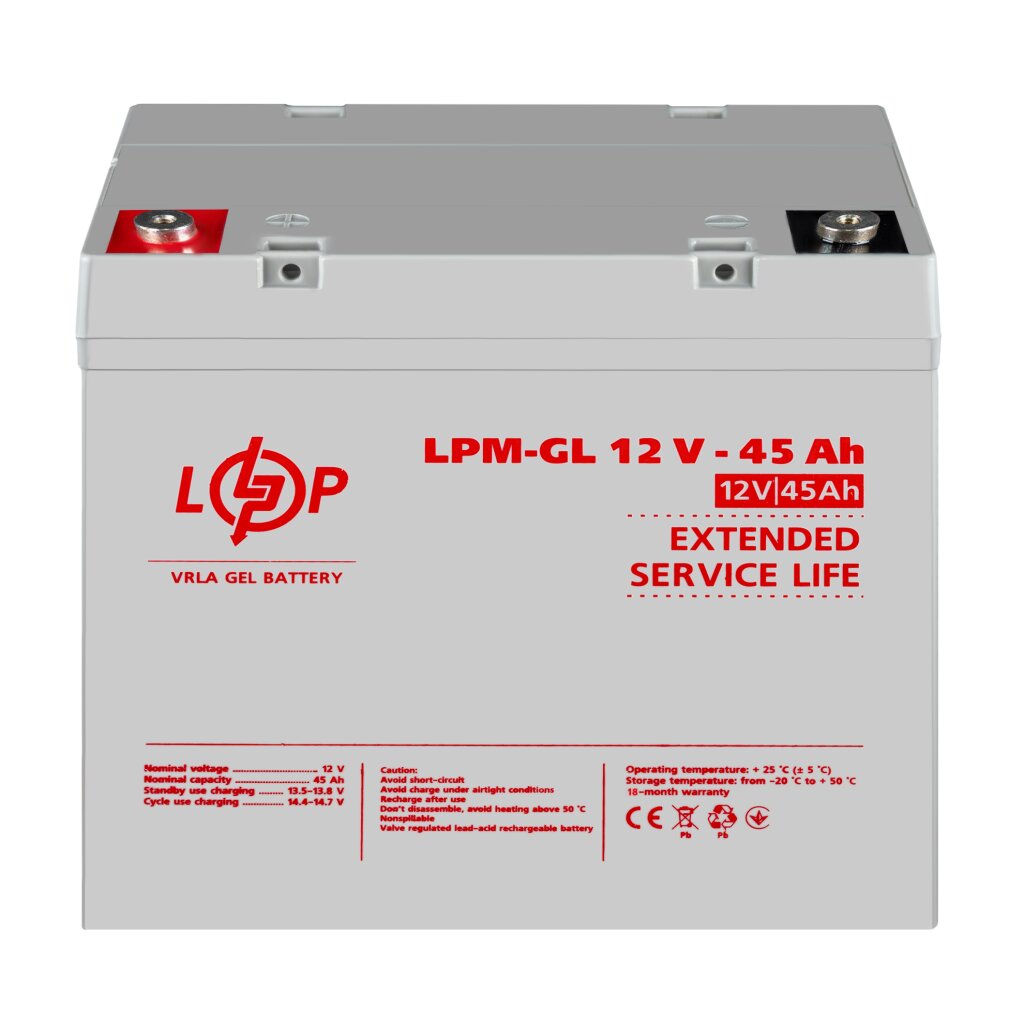 Аккумулятор гелевый LPM-GL 12V - 45 Ah - Изображение 2