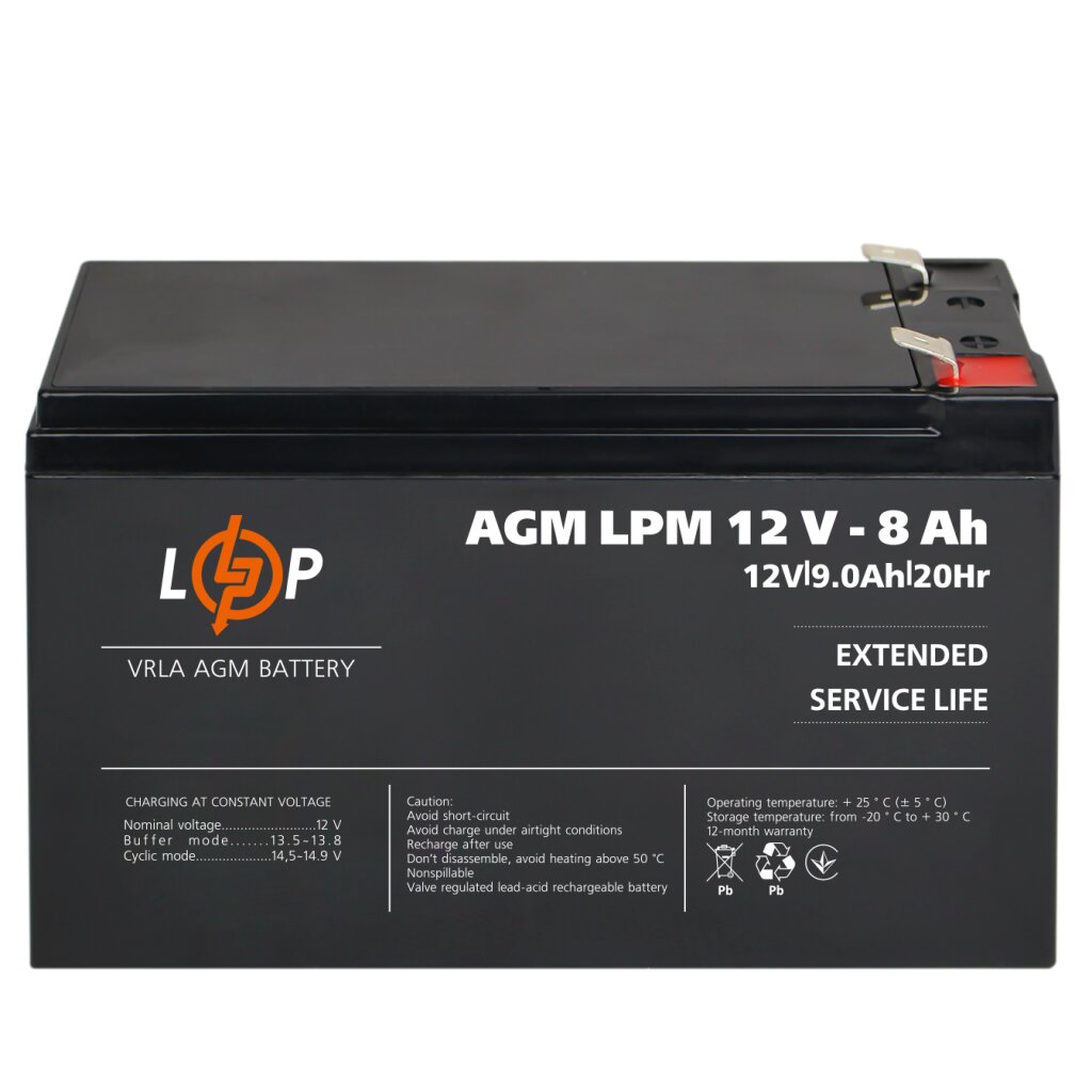 Аккумулятор AGM LPM 12V - 8 Ah - Изображение 6