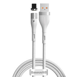 Кабель Baseus Zinc Magnetic USB 2.0 to Lightning 2.4A 1M Белый (CALXC-K02)