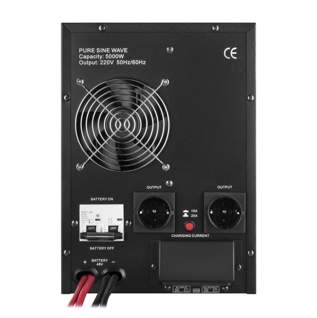 ДБЖ з правильною синусоїдою 48V LPY-B-PSW-7000VA+(5000Вт)10A/20A - Зображення 4