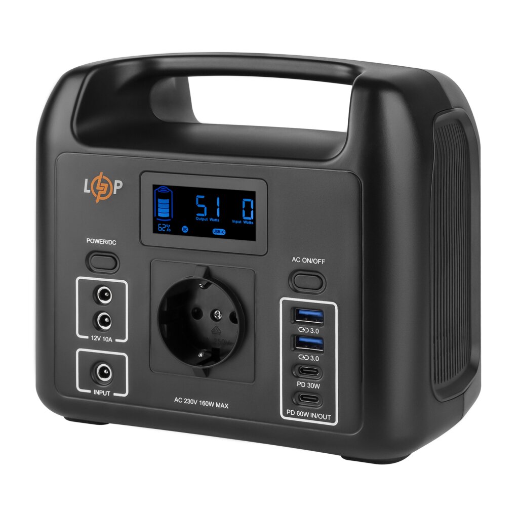 Багатофункціональна портативна зарядна станція LP CHARGER 160 (160W, 204Wh) - Изображение 2