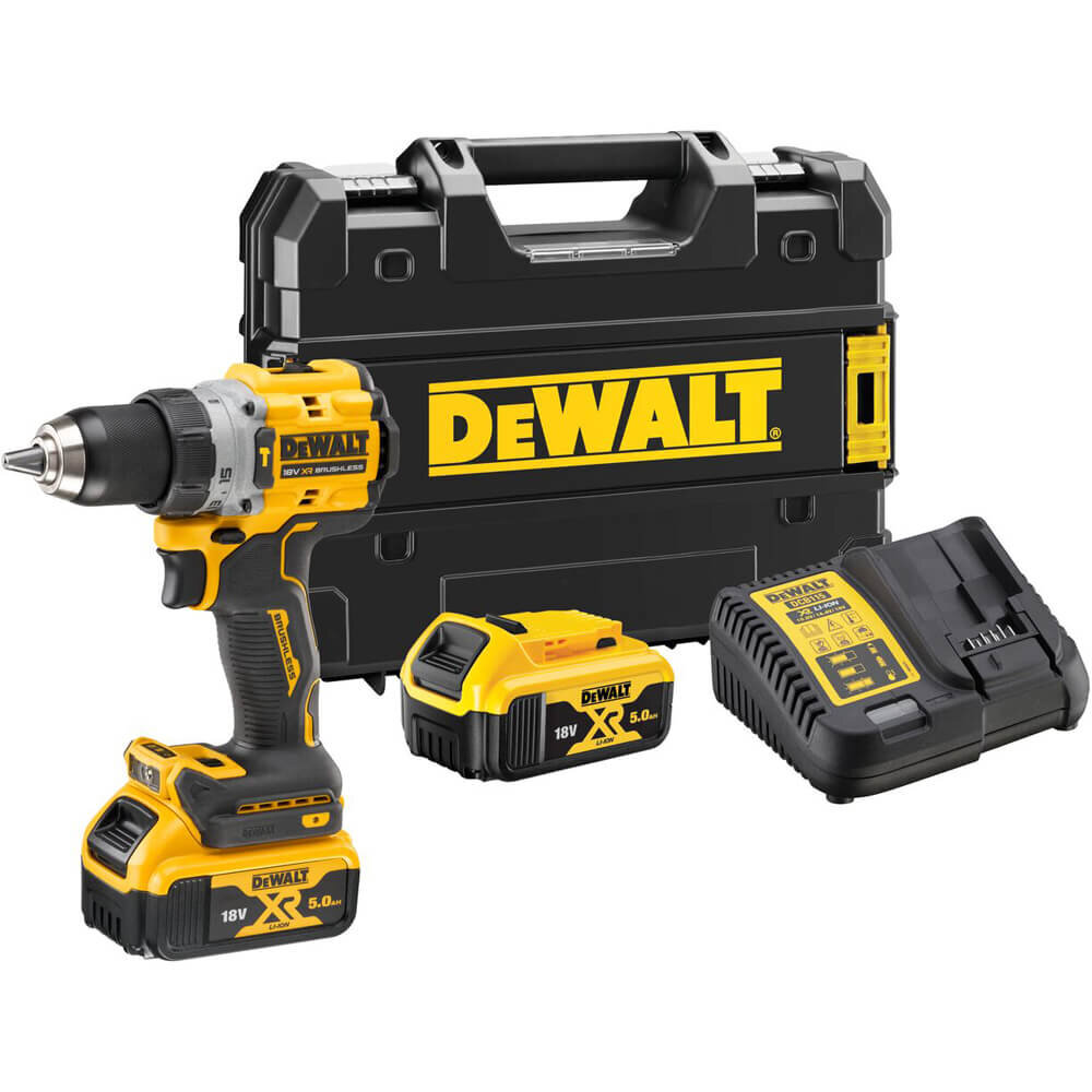 Дрель-шуруповёрт аккумуляторная бесщёточная ударная DeWALT DCD805P2T - Изображение 1