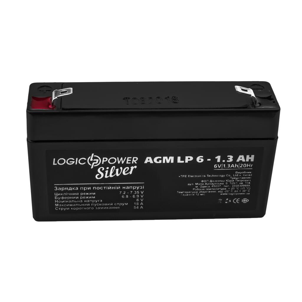 Акумулятор AGM LP 6V - 1.3 Ah Silver - Зображення 2