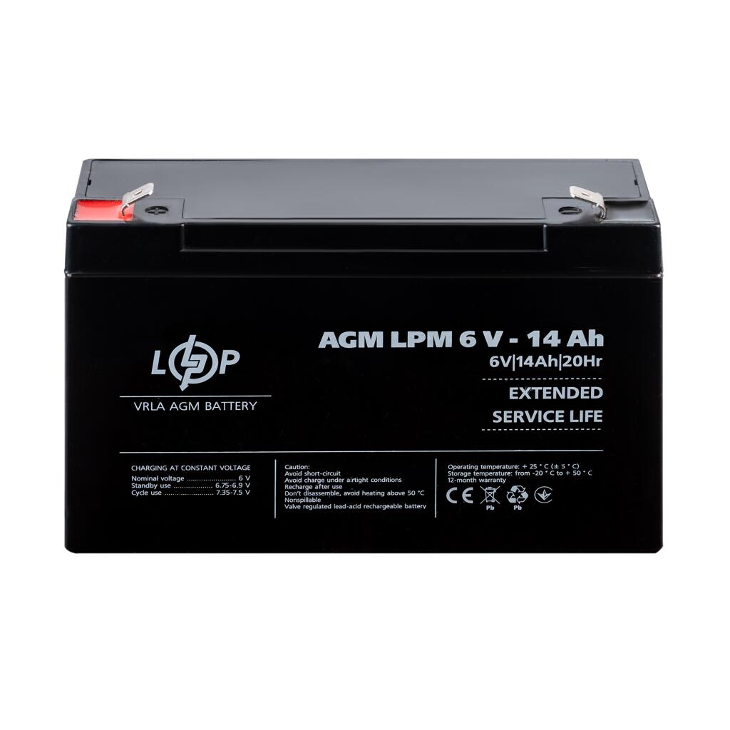 Аккумулятор AGM LPM 6V - 14 Ah - Изображение 2