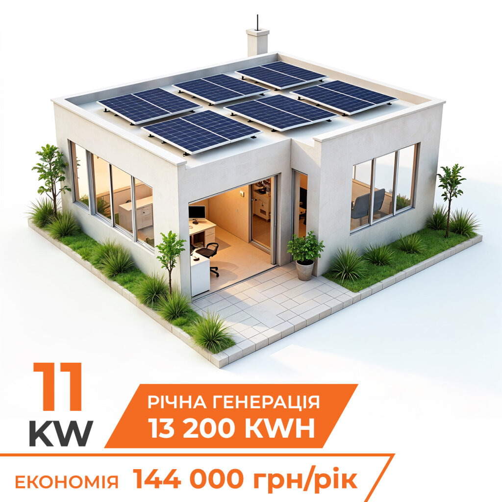 Комплект СЭС гибридная на инверторе LP 11кВт (от 5 часов автономности) - Изображение 1