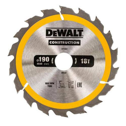 Диск пилковий СONSTRUCTION DeWALT DT1943 - Изображение 1