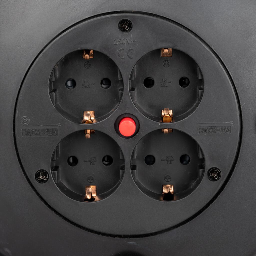 Удлинитель на катушке LP 15м (ПВС 3*0.75), 4 гнезда с заземляющим контактом до 2.2 кВт - Изображение 5