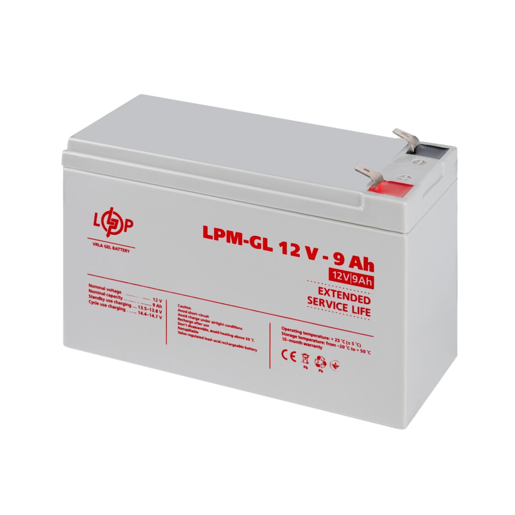 Акумулятор гелевий LPM-GL 12V - 9 Ah - Изображение 4