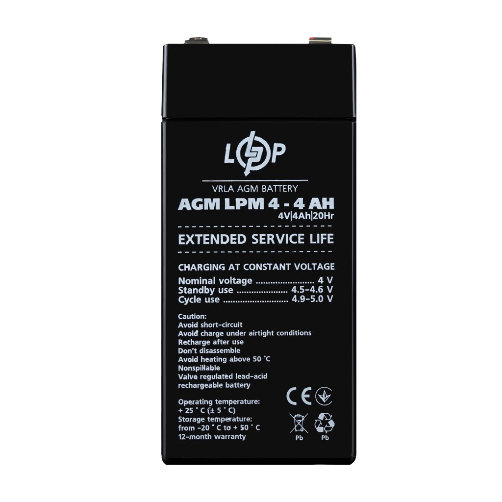 Акумулятор AGM LPM 4V - 4 Ah - Изображение 1