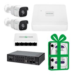 Автономный комплект видеонаблюдения на 2 IP камеры 4MP с ИБП GV-IP-K-W92/2