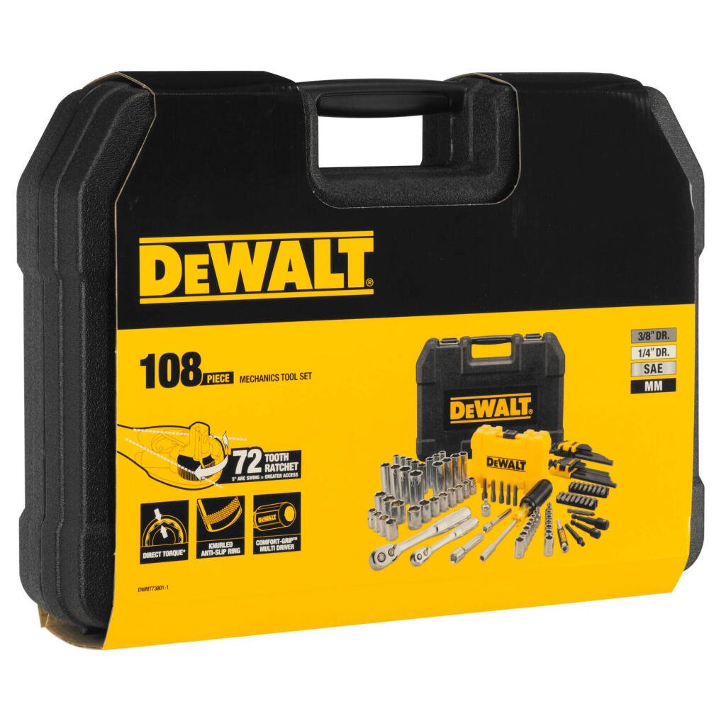 Набор головок, бит, ключей шестигранных 1/4 и 3/8, 108 предметов. DeWALT DWMT73801-1 DWMT73801-1 - Изображение 4