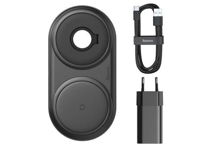 Беспроводное зарядное устройство Baseus Planet 2 in 1 Черный (WXPL-B01) - Зображення 5