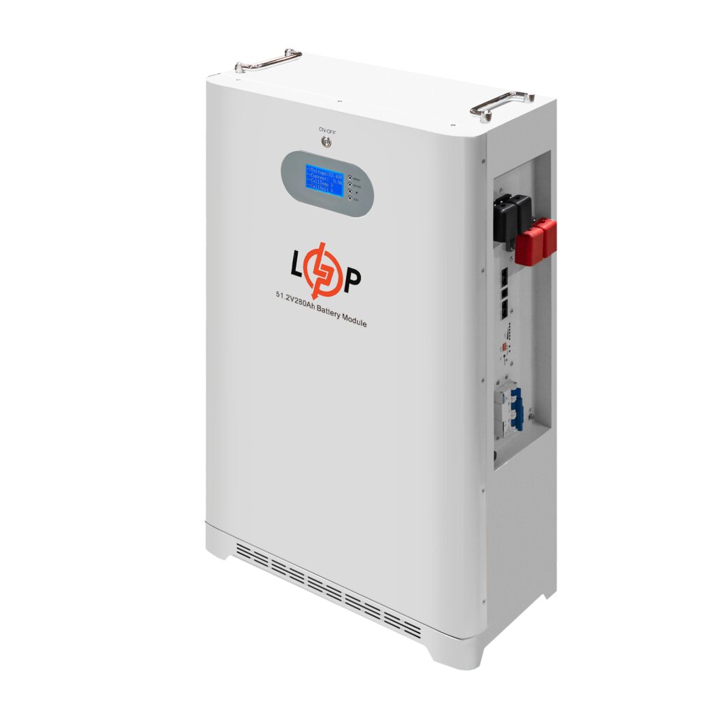 Акумулятор LP LiFePO4 51,2V - 280 Ah (14336 Wh) (Smart BMS 200A) с LCD AB RS485/CAN - Изображение 3