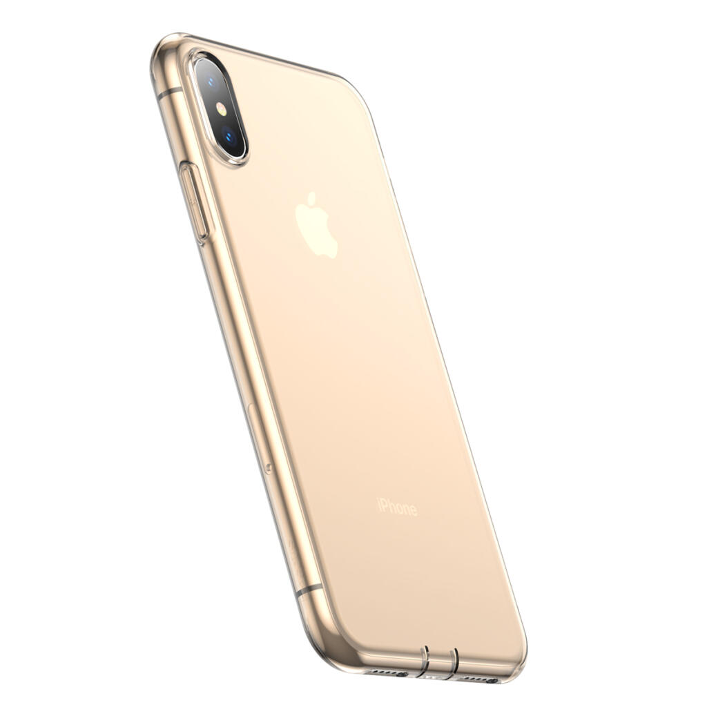 Чехол Baseus для iPhone Xs Max Simplicity Прозрачный Золотой (ARAPIPH65-A0V) - Зображення 5
