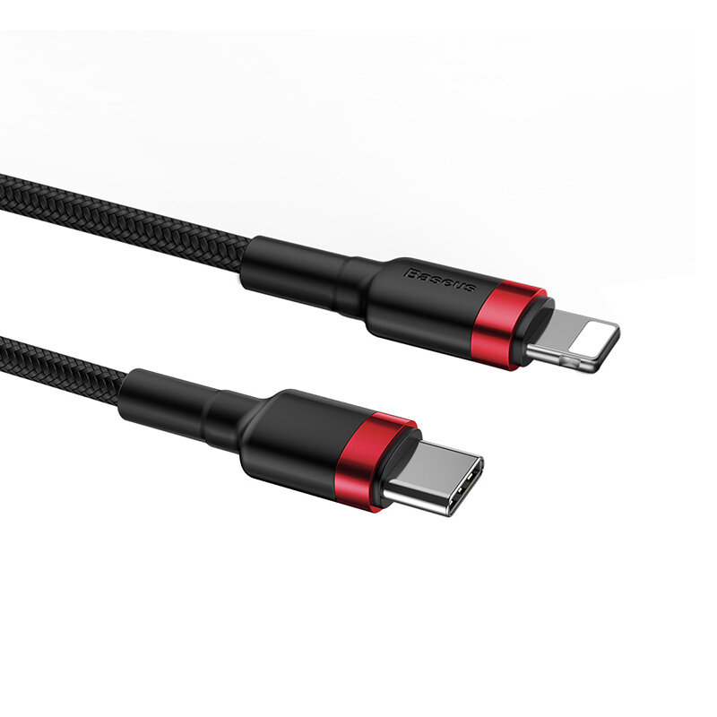Кабель Baseus Cafule Type-C to Lightning PD 18W 1M Черный/Красный (CATLKLF-91) - Изображение 4