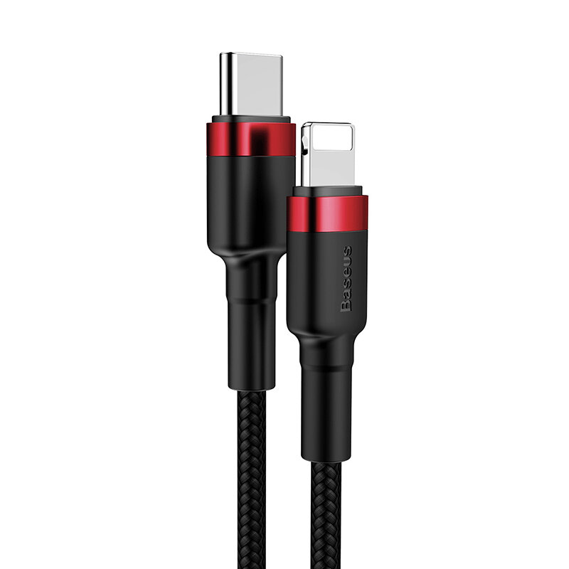 Кабель Baseus Cafule Type-C to Lightning PD 18W 1M Черный/Красный (CATLKLF-91) - Изображение 3