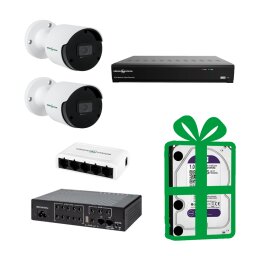 Автономный комплект видеонаблюдения на 2 IP камеры 5MP с ИБП GV-IP-K-W94/2