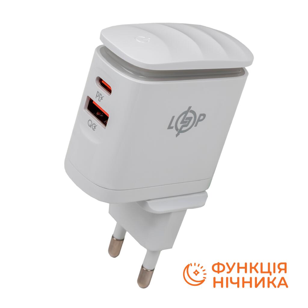 Зарядка для телефону LP 25W (Type-C+USB) QC3.0 PD + кабель (Type-C to Type-C) 25WCH - Зображення 3