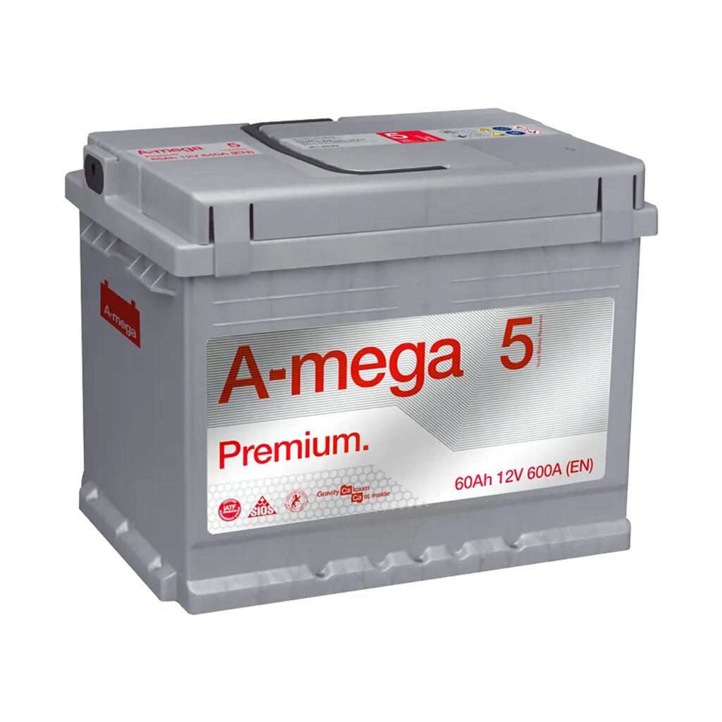 Аккумулятор авто Мегатекс A-mega Premium (M5) 6СТ-60-А3 (лев) ТХП 600 - Изображение 1