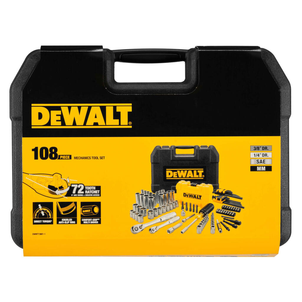 Набор головок, бит, ключей шестигранных 1/4 и 3/8, 108 предметов. DeWALT DWMT73801-1 DWMT73801-1 - Изображение 3
